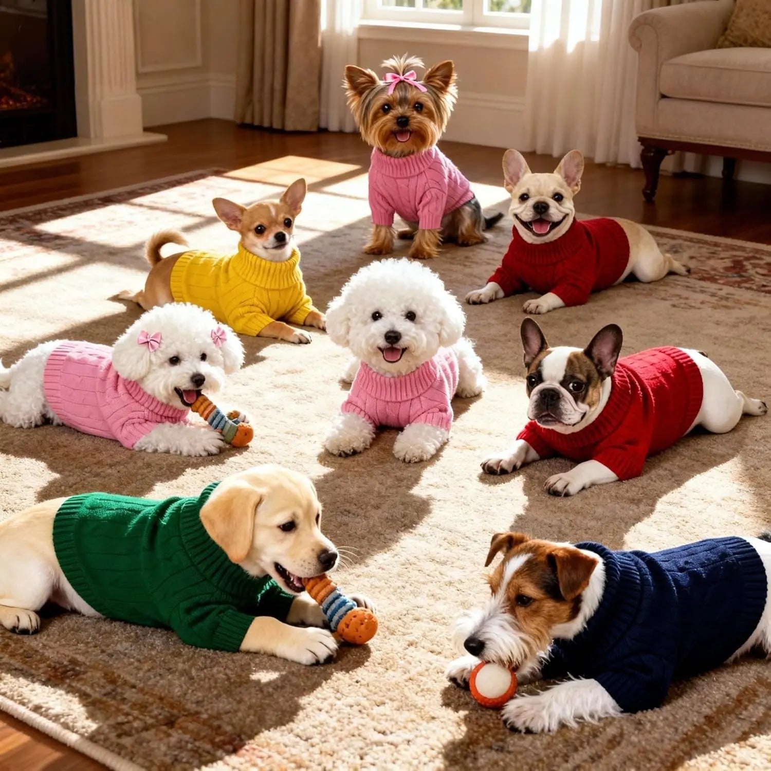 Small Dog Warm Turtleneck Cable Knit Sweater Thermal Pullover All Colors