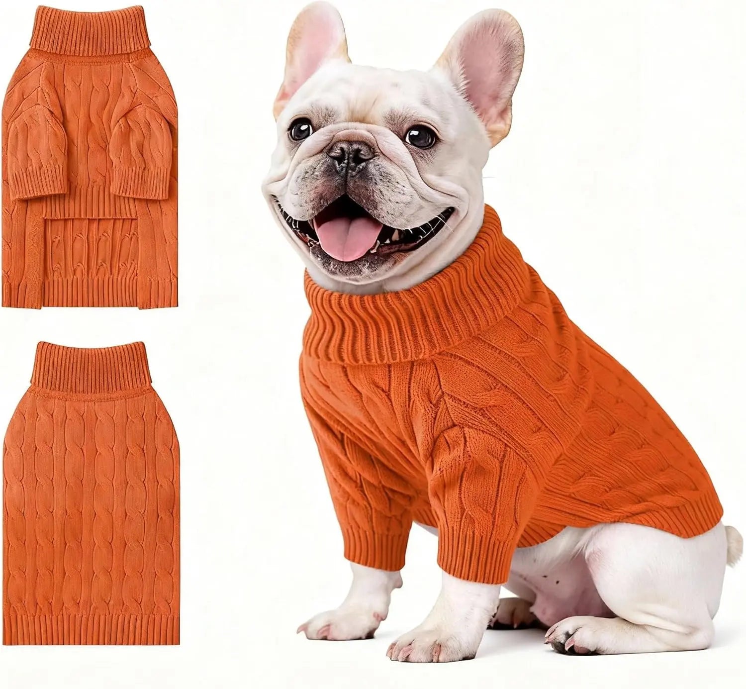 Small Dog Warm Turtleneck Cable Knit Sweater Thermal Pullover All Colors