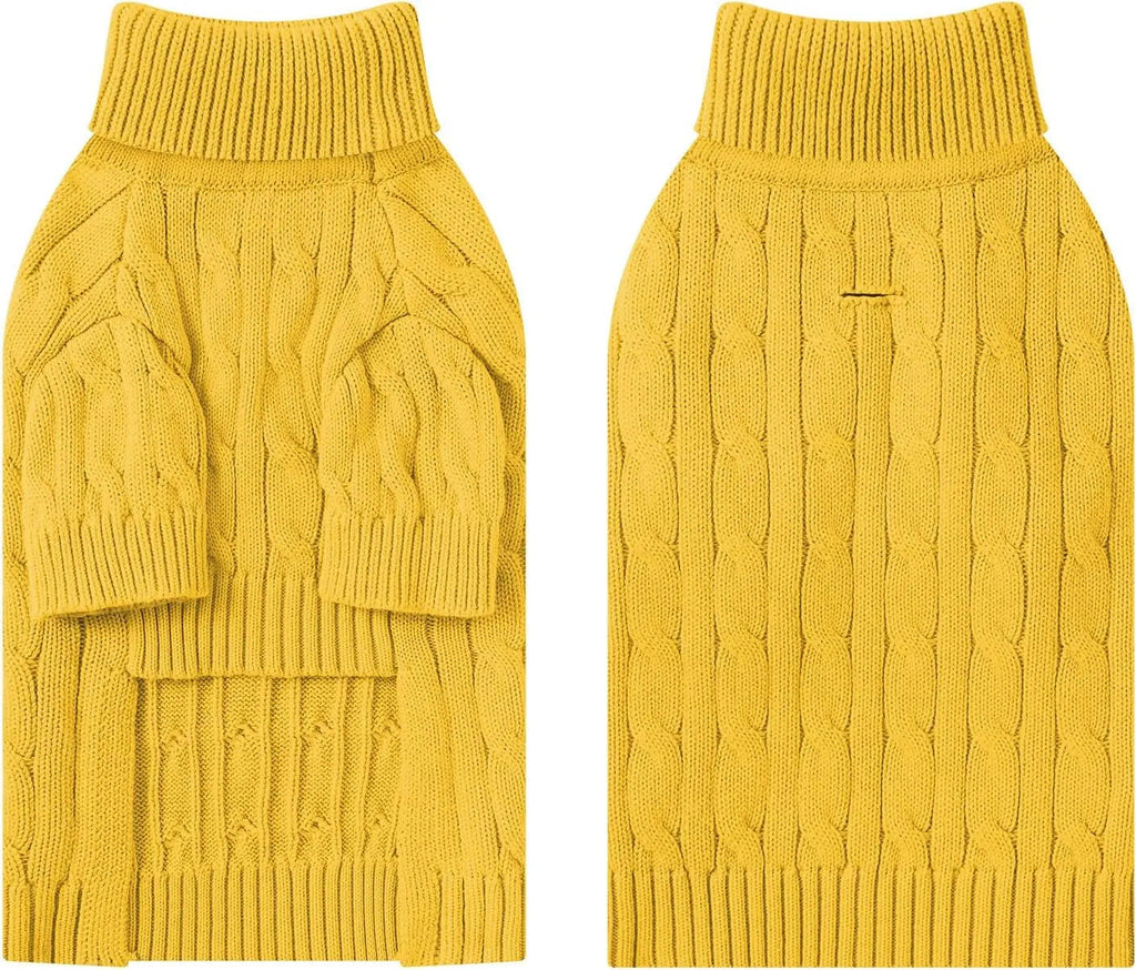 Small Dog Warm Turtleneck Cable Knit Sweater Thermal Pullover All Colors