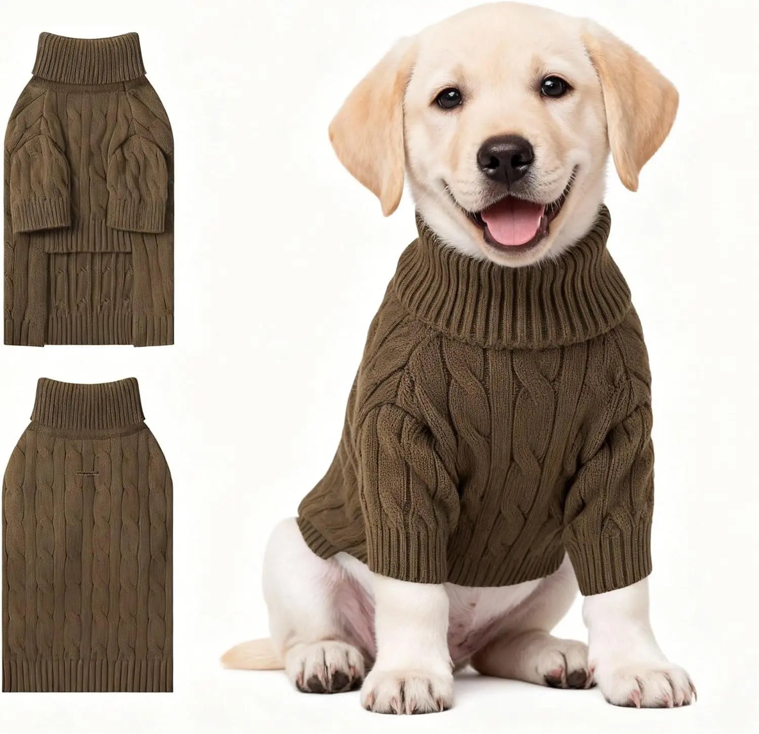 Small Dog Warm Turtleneck Cable Knit Sweater Thermal Pullover All Colors