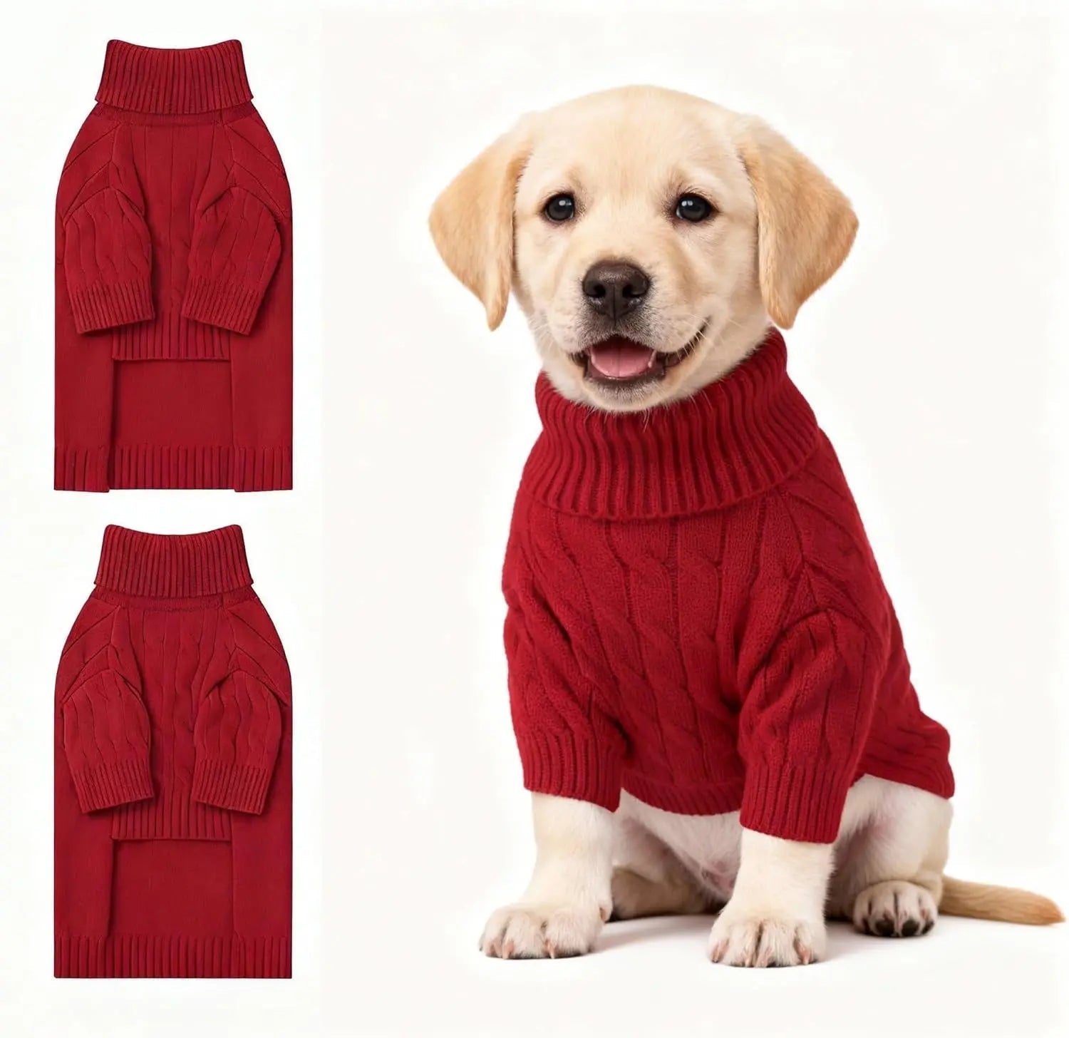 Small Dog Warm Turtleneck Cable Knit Sweater Thermal Pullover All Colors