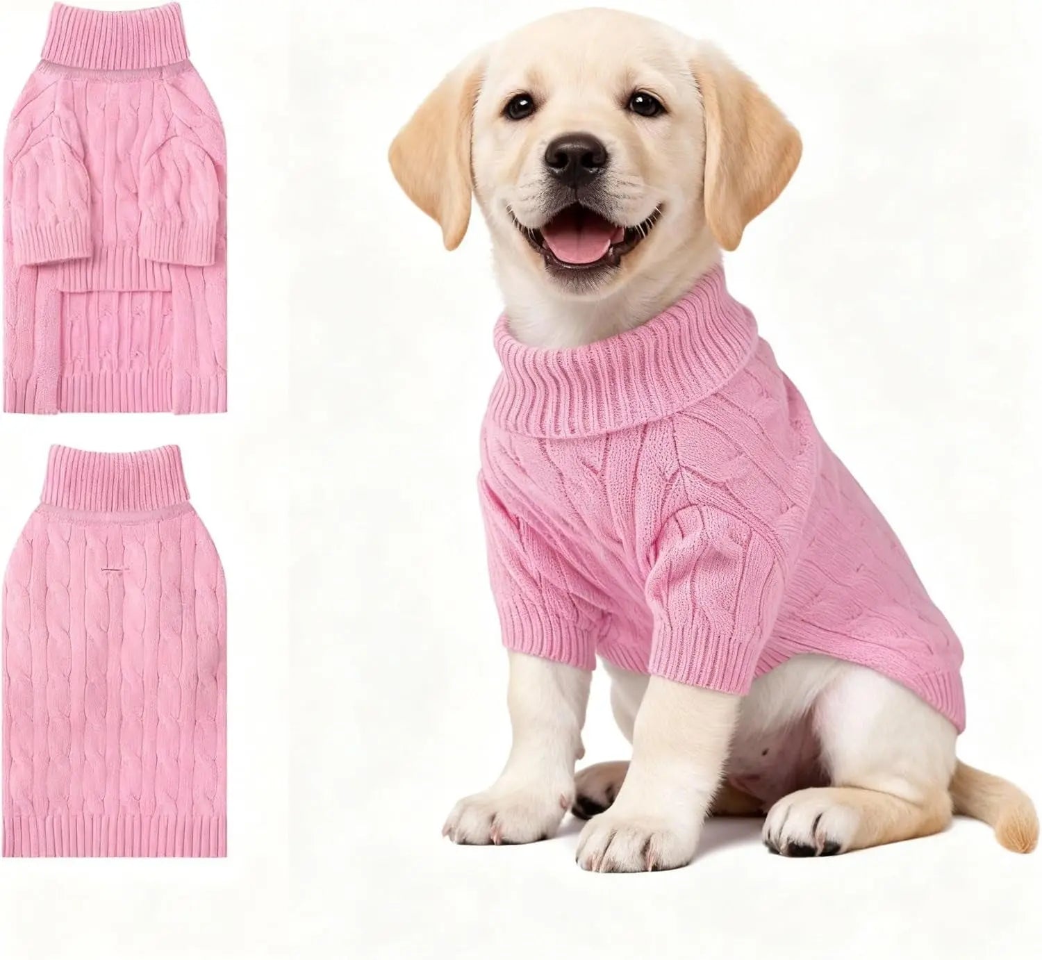Small Dog Warm Turtleneck Cable Knit Sweater Thermal Pullover All Colors