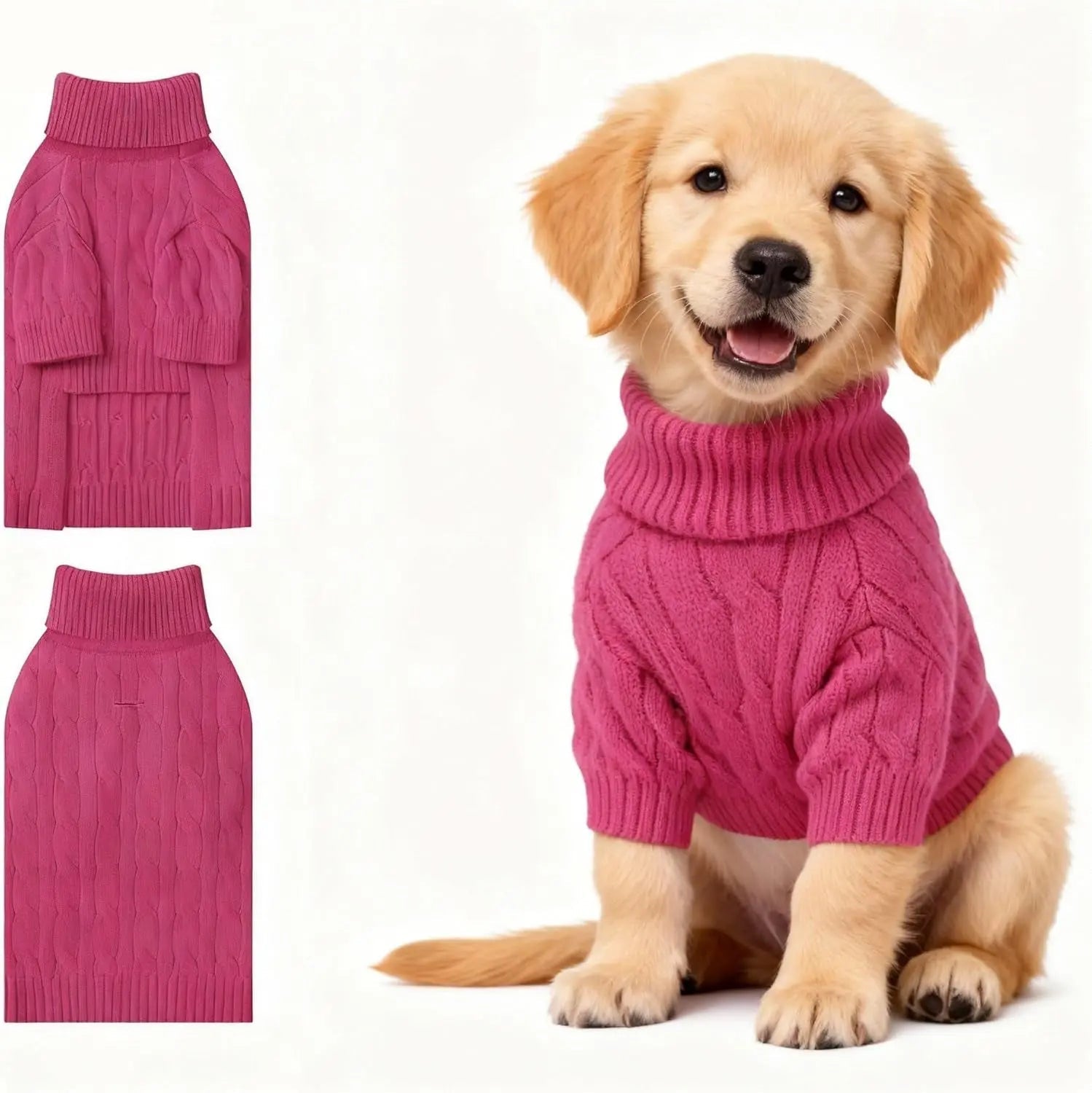 Small Dog Warm Turtleneck Cable Knit Sweater Thermal Pullover All Colors