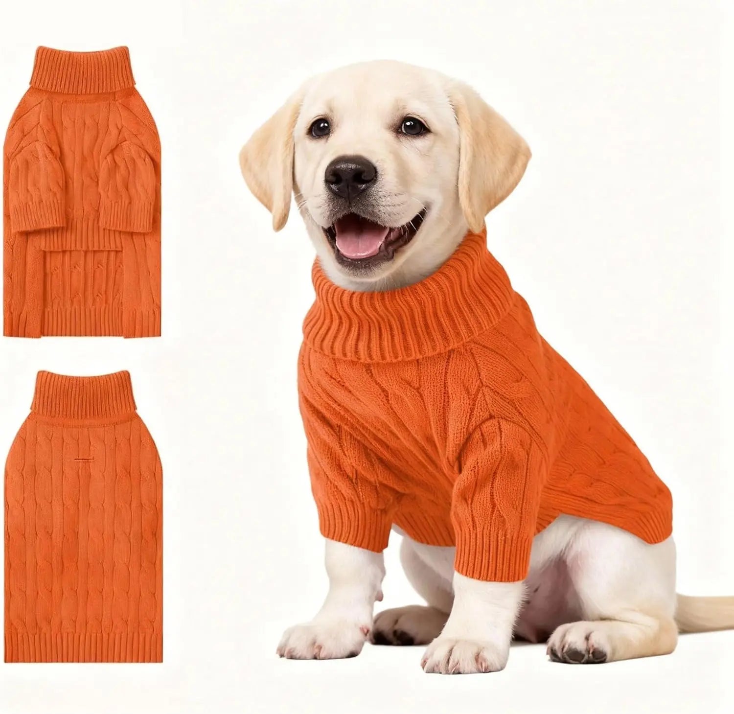 Small Dog Warm Turtleneck Cable Knit Sweater Thermal Pullover All Colors