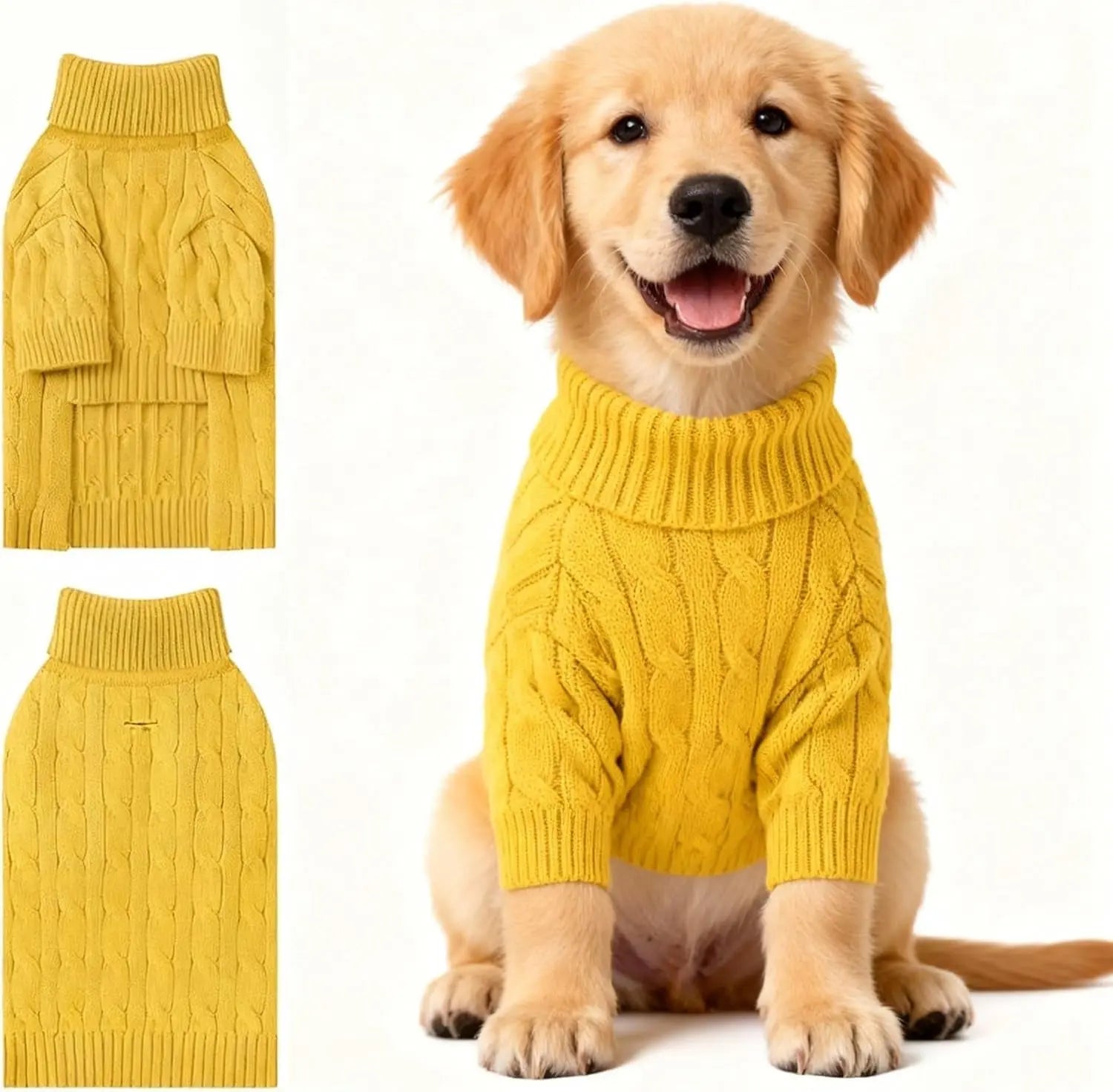 Small Dog Warm Turtleneck Cable Knit Sweater Thermal Pullover All Colors