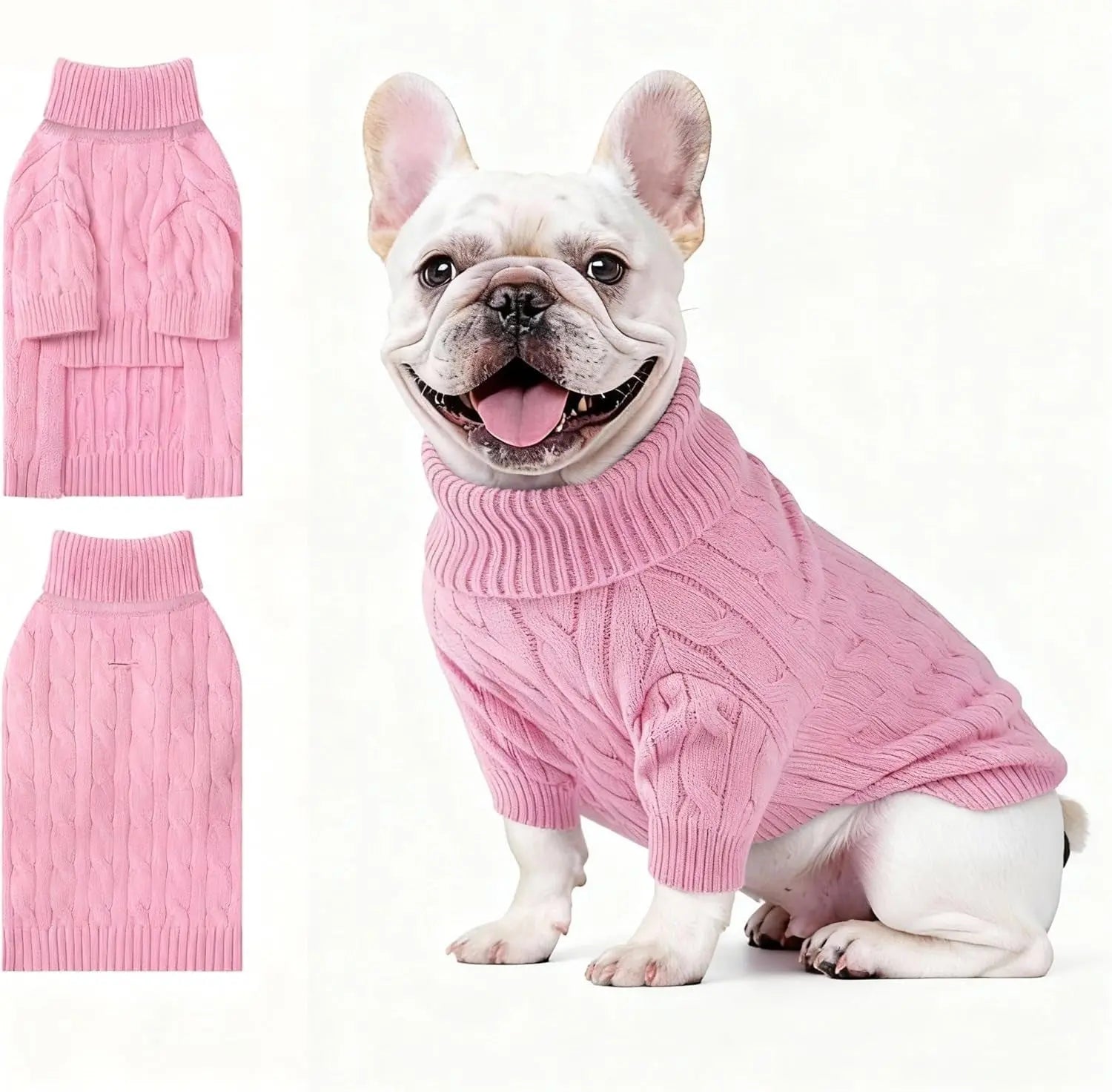 Small Dog Warm Turtleneck Cable Knit Sweater Thermal Pullover All Colors