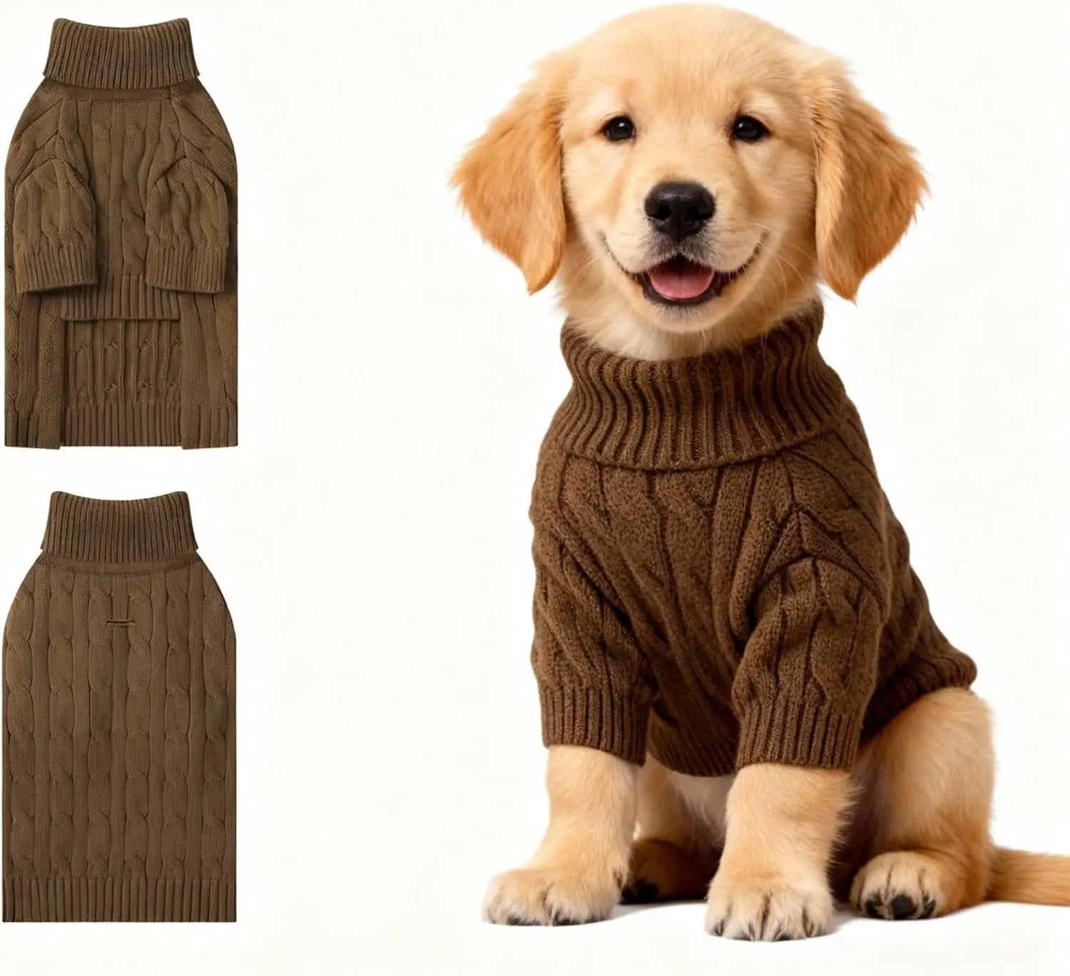 Small Dog Warm Turtleneck Cable Knit Sweater Thermal Pullover All Colors