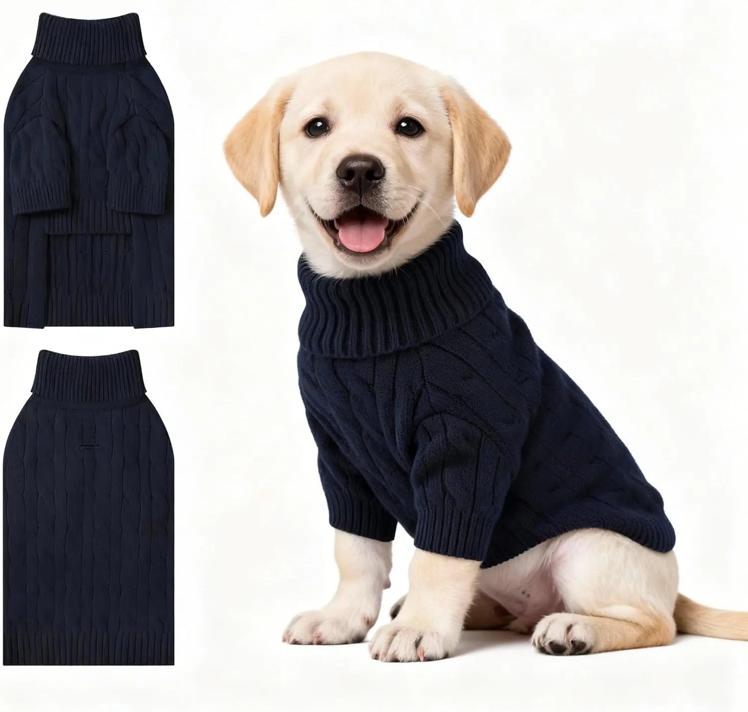 Small Dog Warm Turtleneck Cable Knit Sweater Thermal Pullover All Colors