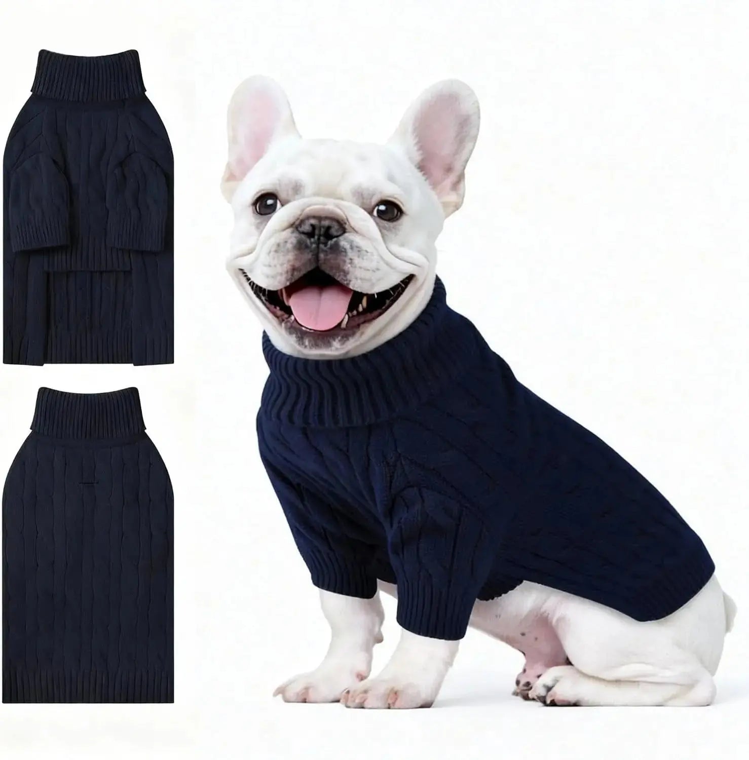 Small Dog Warm Turtleneck Cable Knit Sweater Thermal Pullover All Colors