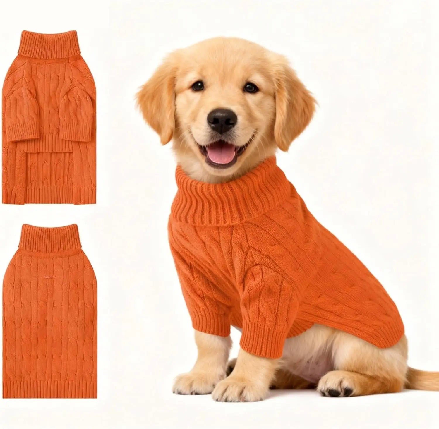 Small Dog Warm Turtleneck Cable Knit Sweater Thermal Pullover All Colors
