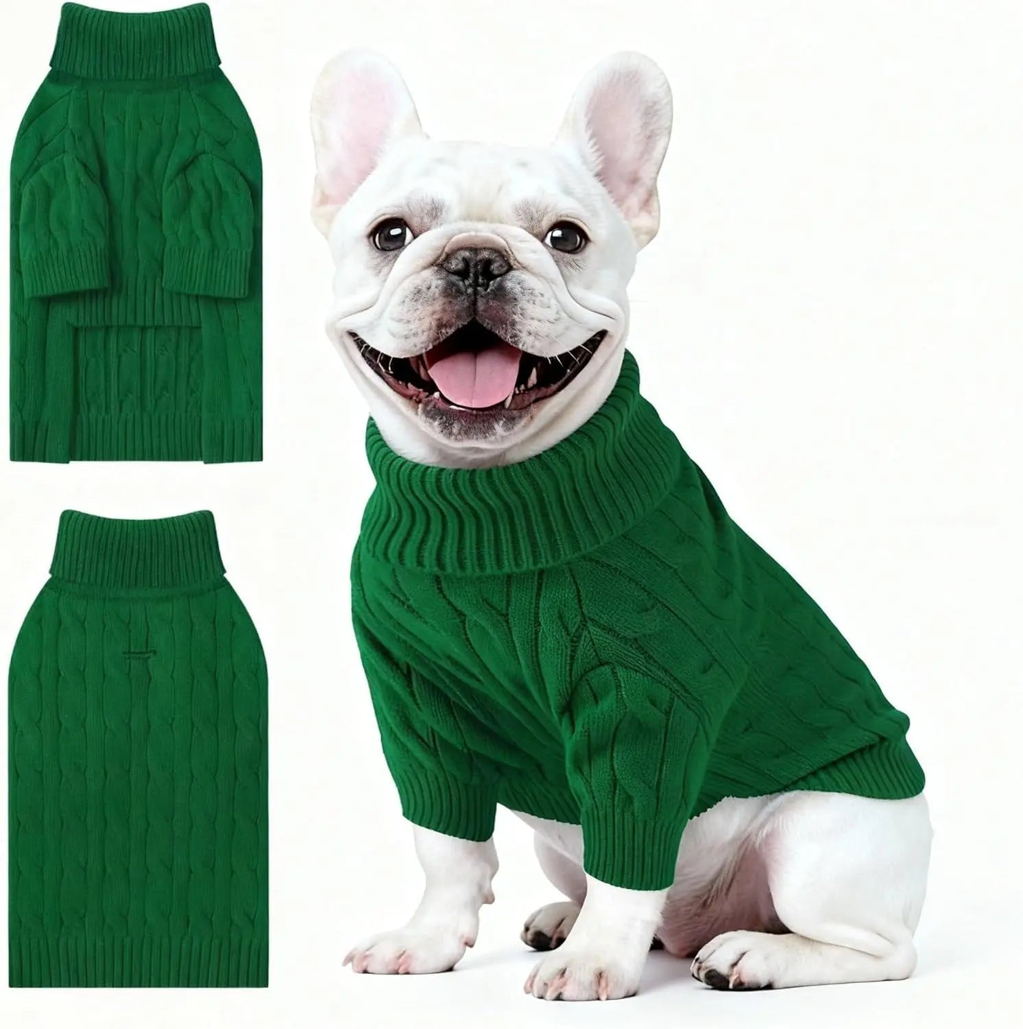 Small Dog Warm Turtleneck Cable Knit Sweater Thermal Pullover All Colors