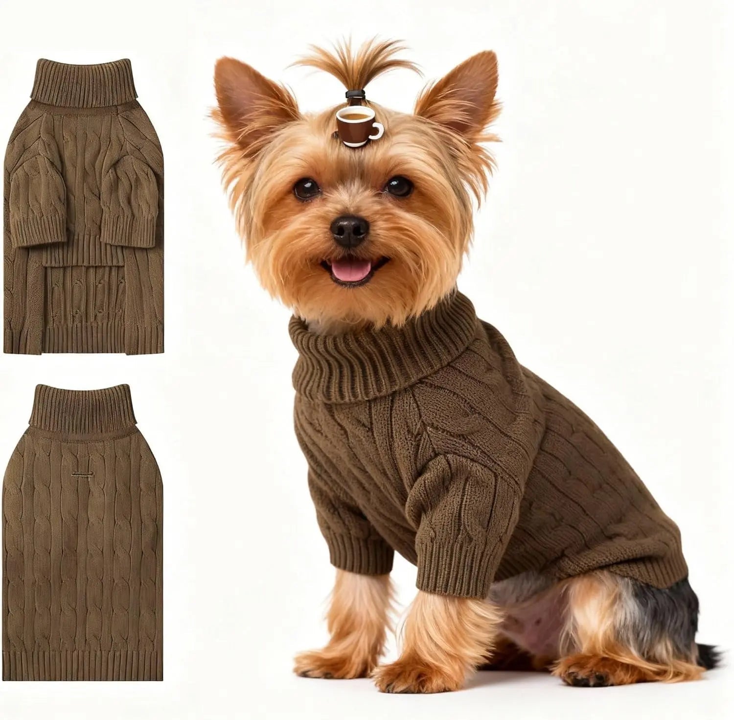 Small Dog Warm Turtleneck Cable Knit Sweater Thermal Pullover All Colors