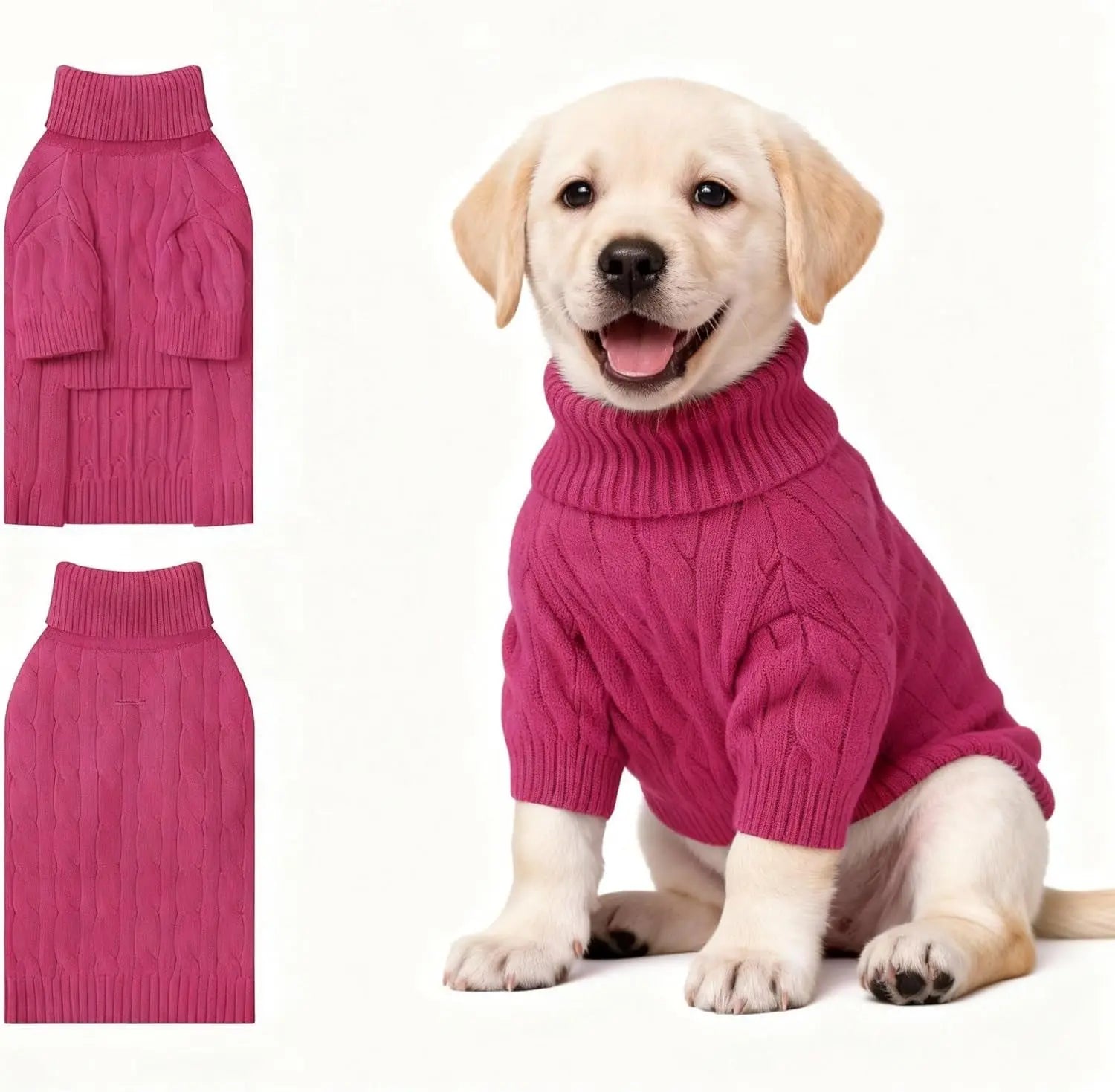 Small Dog Warm Turtleneck Cable Knit Sweater Thermal Pullover All Colors