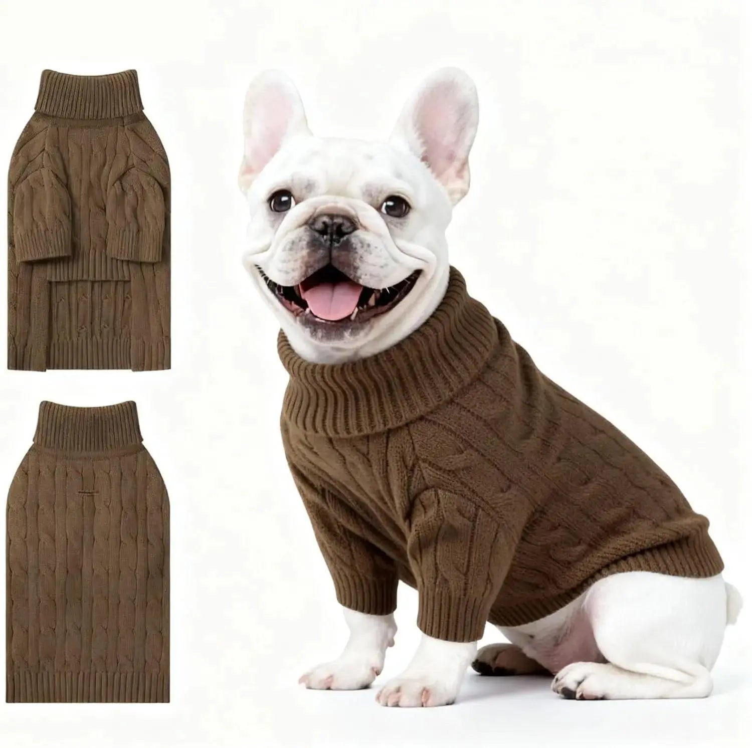 Small Dog Warm Turtleneck Cable Knit Sweater Thermal Pullover All Colors