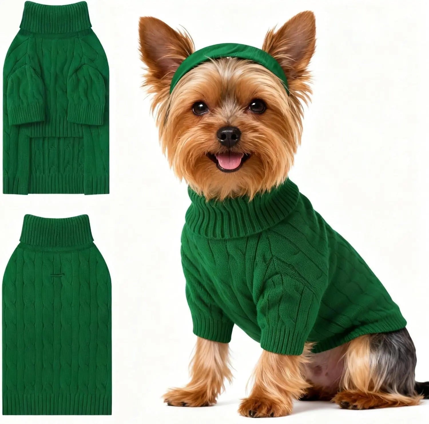 Small Dog Warm Turtleneck Cable Knit Sweater Thermal Pullover All Colors