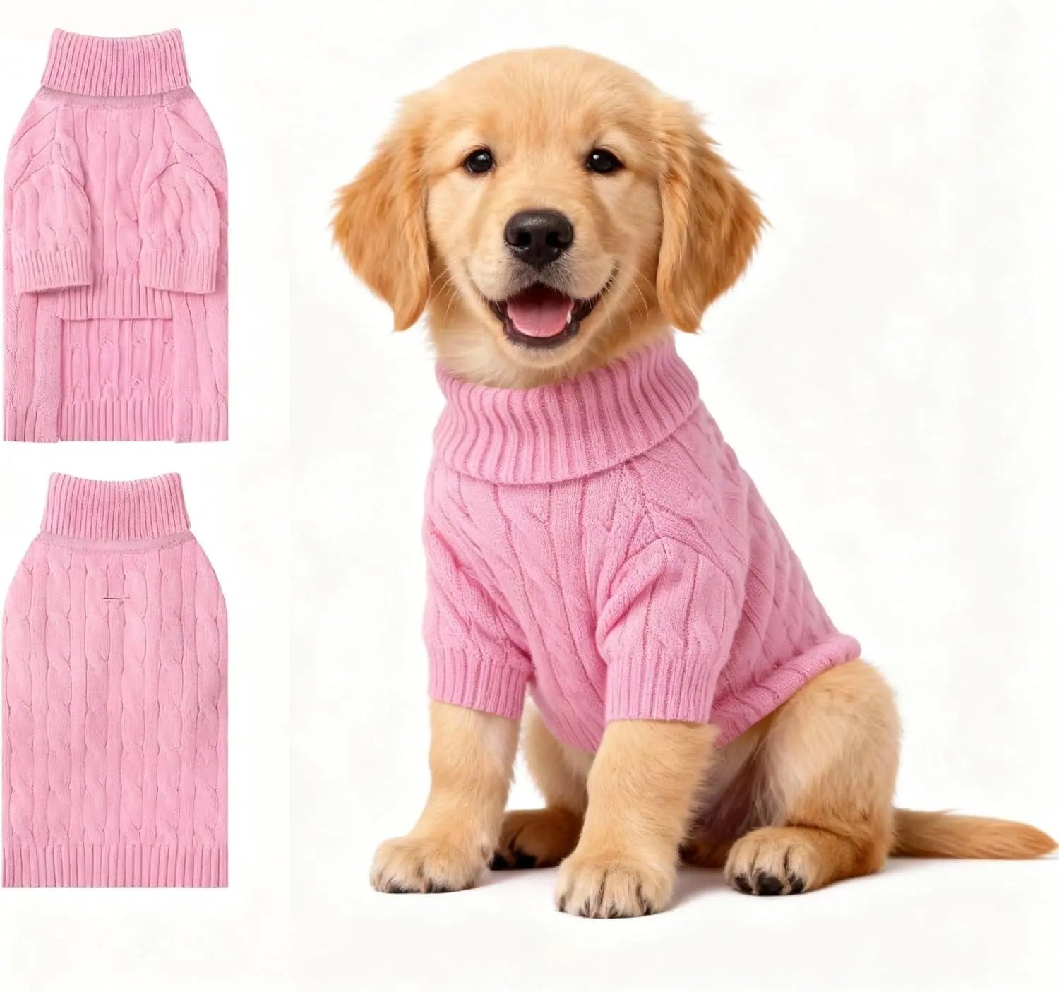 Small Dog Warm Turtleneck Cable Knit Sweater Thermal Pullover All Colors