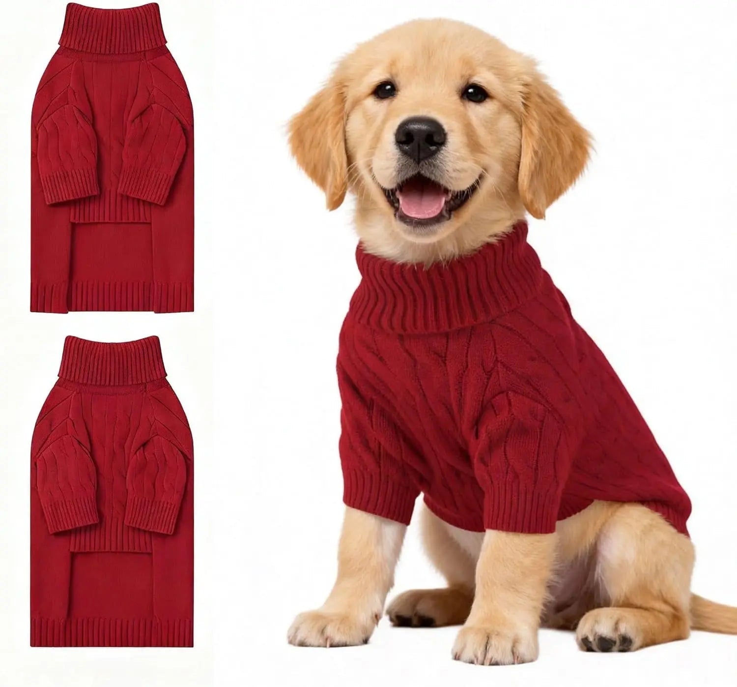 Small Dog Warm Turtleneck Cable Knit Sweater Thermal Pullover All Colors