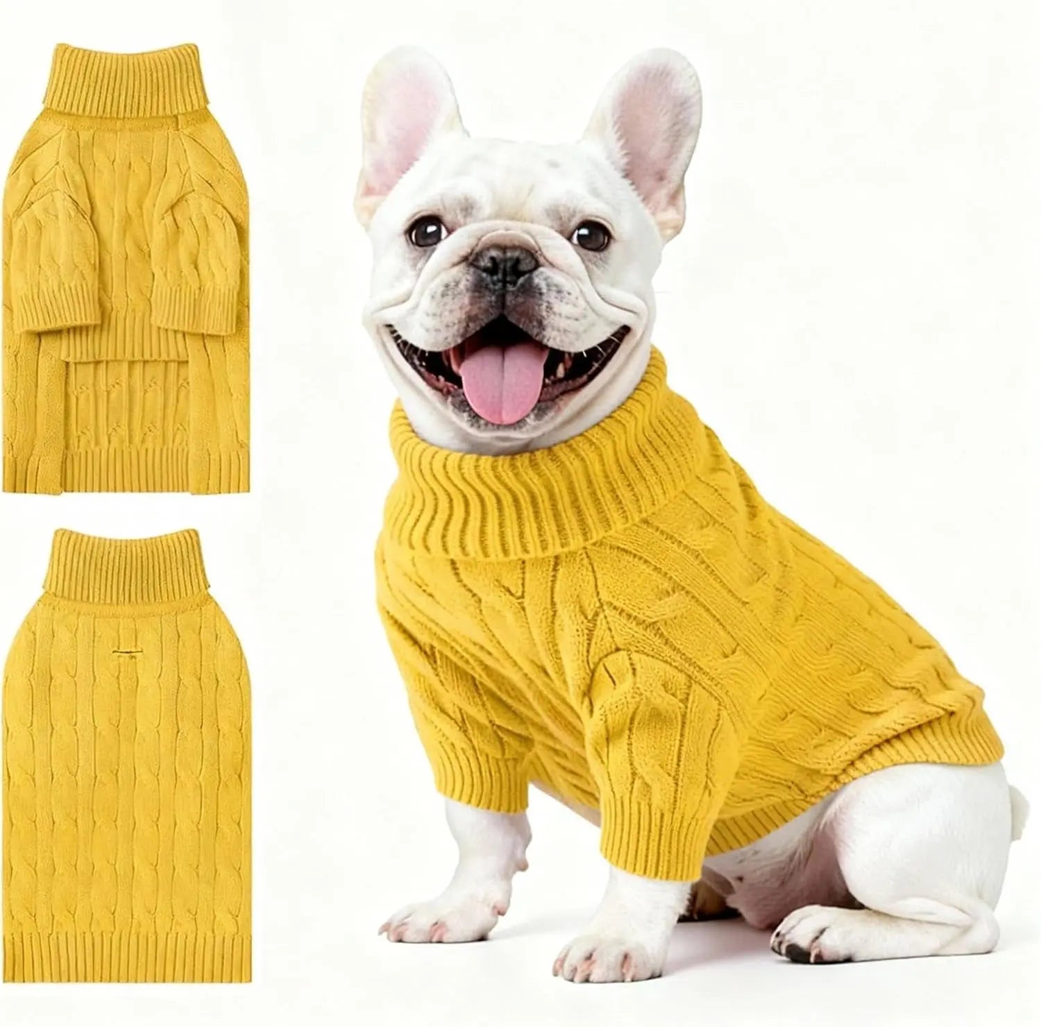 Small Dog Warm Turtleneck Cable Knit Sweater Thermal Pullover All Colors